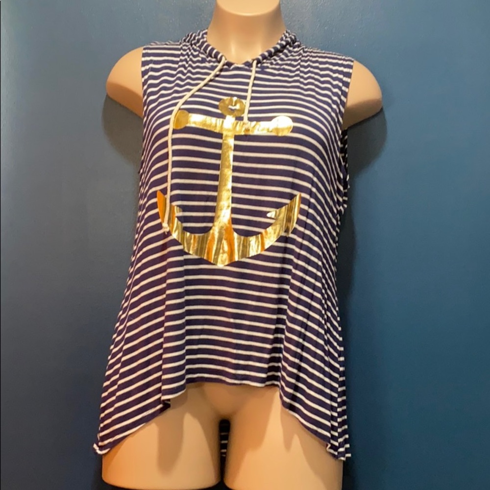 Nautical hooded tank top